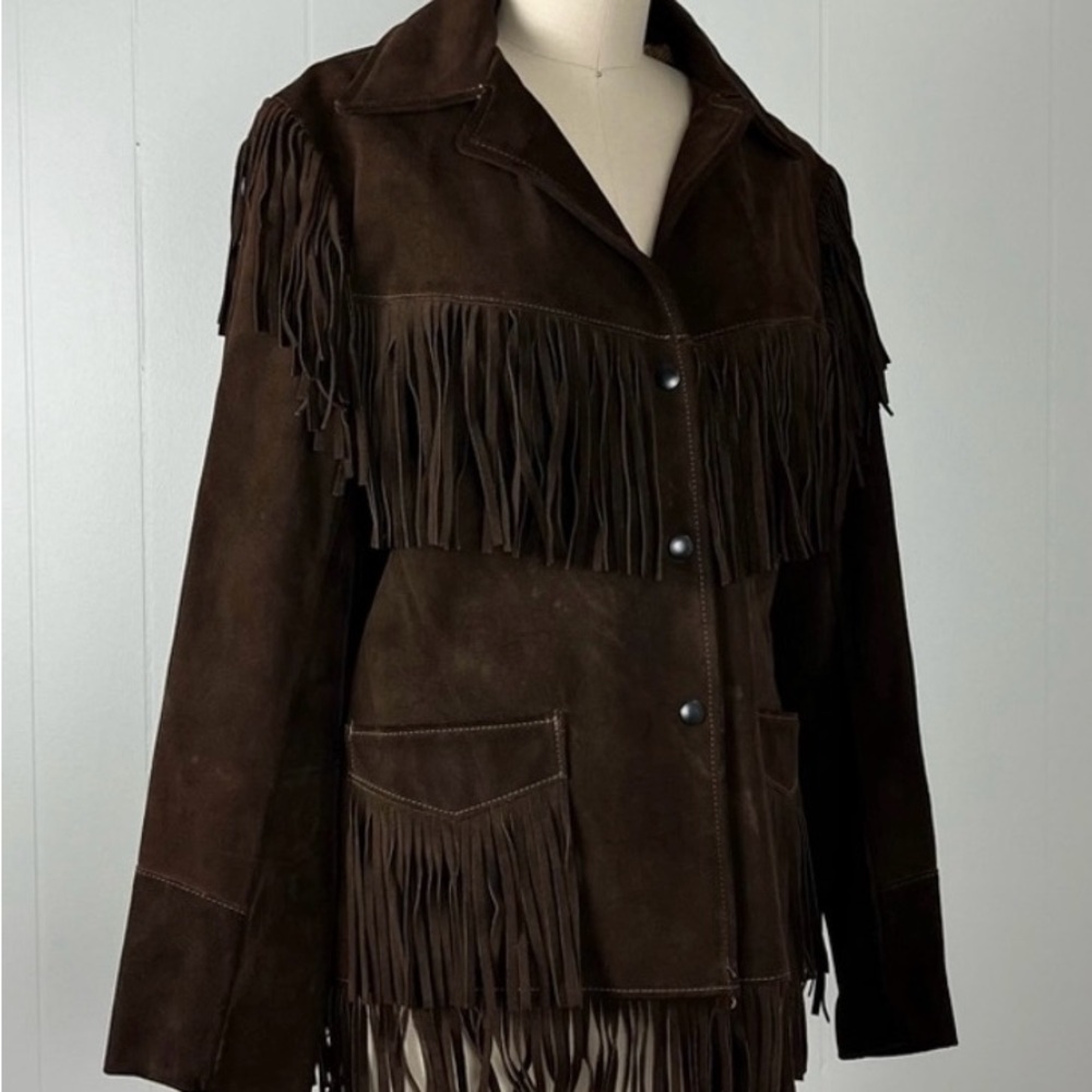 Brown Fringe Suede Jacket